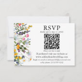 Aquarellfarben-Wildblumen Hochzeiten QR-UAWG Karte (Vorderseite)