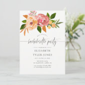 Aquarellfarben Wildblumen Junggeselinnen-Abschied  Einladung (Stehend Vorderseite)