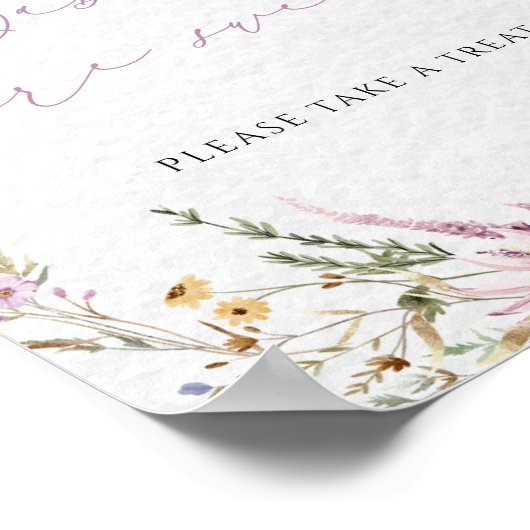 Aquarellfarben Wildblumen Kinder sind Süßigkeiten Poster (Ecke)