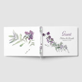 Aquarellfarben Wildblumen Lavendel Blumenzehen Gästebuch (Voll)