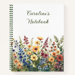 Aquarellfarben-Wildblumen Personalisiert Summer Jo Notizblock
