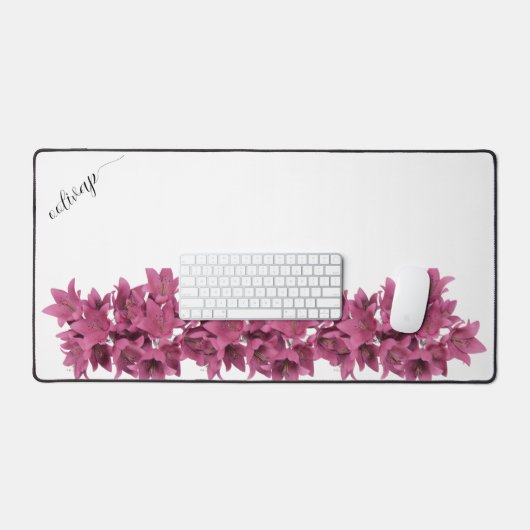 Aquarellfarben-Wildblumen Personalisierter Skriptn Schreibtischunterlage (Tastatur & Maus)