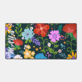 Aquarellfarben Wildblumen Personalisierter Skriptn Schreibtischunterlage (Vorderseite)