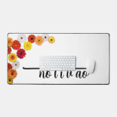 Aquarellfarben-Wildblumen Personalisierter Skriptn Schreibtischunterlage (Tastatur & Maus)