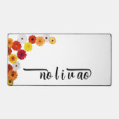 Aquarellfarben-Wildblumen Personalisierter Skriptn Schreibtischunterlage (Vorderseite)