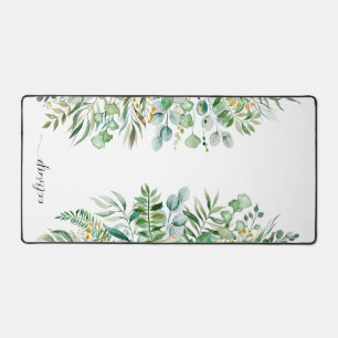 Aquarellfarben-Wildblumen Personalisierter Skriptn Schreibtischunterlage