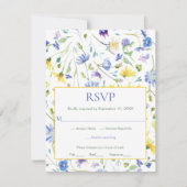 Aquarellfarben-Wildblumen RSVP Karte (Vorderseite)