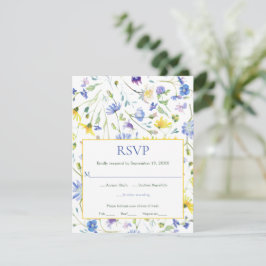 Aquarellfarben-Wildblumen RSVP Karte