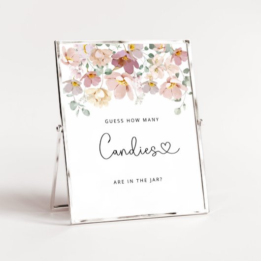 Aquarellfarben Wildblumen schätzen, wie viele Bonb Poster