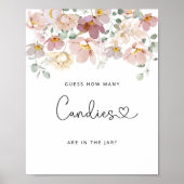 Aquarellfarben Wildblumen schätzen, wie viele Bonb Poster (Vorne)