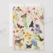 Aquarellfarben Wildblumen Schmetterlingsbekämpfung Einladung (Rückseite)