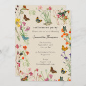 Aquarellfarben Wildblumen Schmetterlingsbekämpfung Einladung (Vorne/Hinten)