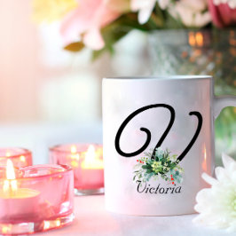 Aquarellfarben-Wildblumen schreiben Tasse für schw