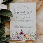 Aquarellfarben-Wildblumen-Sip und Babydusche Einladung