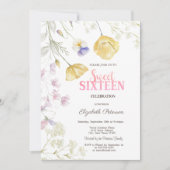 Aquarellfarben Wildblumen Süß 16 Einladung (Vorderseite)