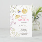 Aquarellfarben Wildblumen Süß 16 Einladung (Stehend Vorderseite)