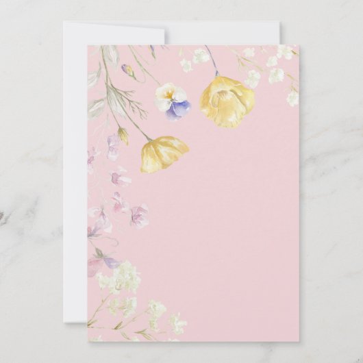 Aquarellfarben Wildblumen Süß 16 Einladung (Rückseite)