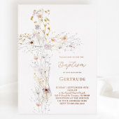 Aquarellfarben Wildblumen überqueren Taufe Folieneinladung