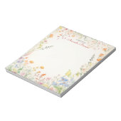 Aquarellfarben Wildblumen Weich Pastell Notizblock (Rotiert)
