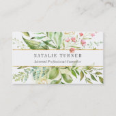 Aquarellfarben Wilde Blumenfolien mit QR-Code Visitenkarte (Vorderseite)