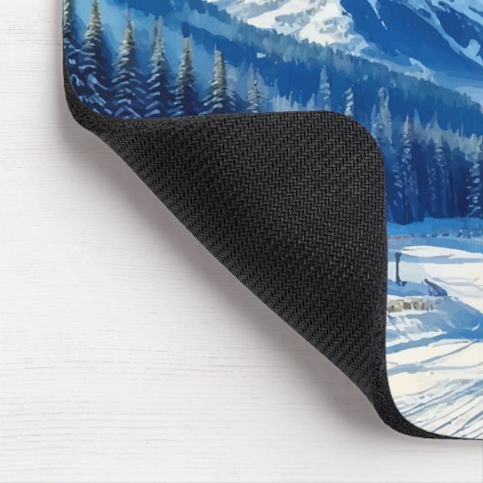 Aquarellfarben-Wintersportunterlage Mousepad (Ecke)