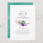 Aquarellfarben-Wüstensukkulturen Einladung (Vorne/Hinten)