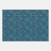 Aquarellfarben - Xmas Farbkonfetti - Punkte Strip  Geschenkpapier Set (Vorderseite 2)