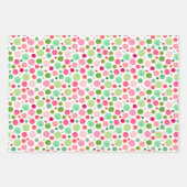 Aquarellfarben - Xmas Farbkonfetti - Punkte Strip  Geschenkpapier Set (Vorderseite)