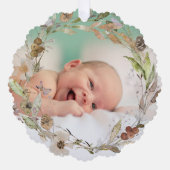 Aquarellfarben zarter Sturz neues Baby Ornament Karte (Vorderseite)