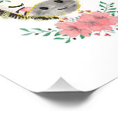 Aquarellfarben Zebra mit Florals Foto Print (Ecke)