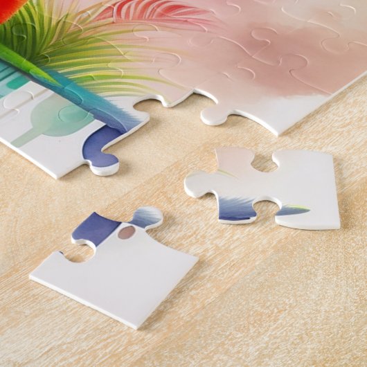 Aquarellfarben Zebra mit Regenbogenfarben, Zebra Puzzle (Seite)