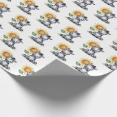 Aquarellfarben Zebra mit Sonnenblumen Geschenkpapier (Ecke)