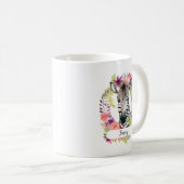 Aquarellfarben Zebra und Blumenkraut Tasse (VorderseiteRechts)