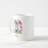 Aquarellfarben Zebra und Blumenkraut Tasse (Vorderseite Links)
