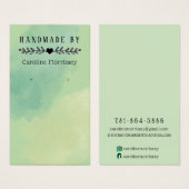 Aquarellfarben ziehen Green Earring Display Card (Vorne & Hinten)