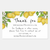 Aquarellfarben-Zitronen bedanken sich bei Geschäft Rechteckiger Aufkleber (Vorderseite)