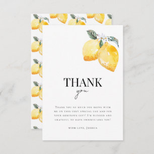 Aquarellfarben Zitronen-Brautparty Dankeskarte