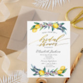 Aquarellfarben-Zitronen-Brautparty Einladung