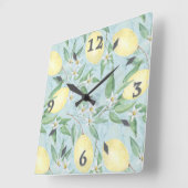 Aquarellfarben Zitronen Fruchtquadrat Wanduhr (Winkel)