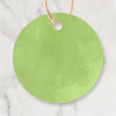 Aquarellfarben Zitronen grüner Hintergrund Danke f Geschenkanhänger (Rückseite)