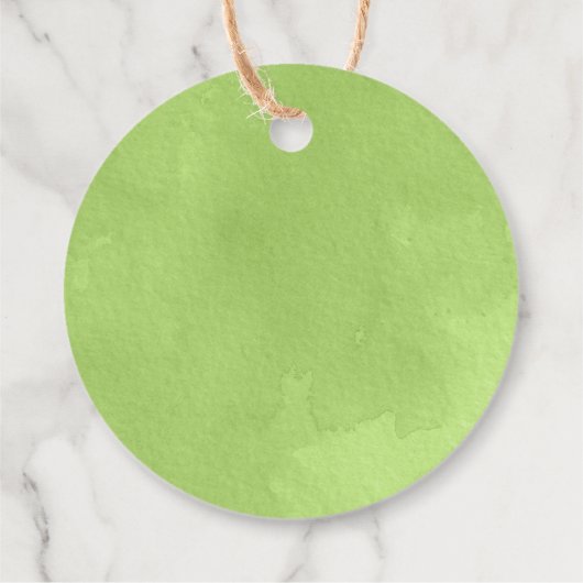 Aquarellfarben Zitronen grüner Hintergrund Danke f Geschenkanhänger (Rückseite)