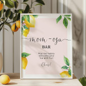 Aquarellfarben-Zitronen, rosa Mama-osa-Bar Poster