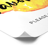 Aquarellfarben-Zitronenfavoriten Brautparty Zeiche Poster (Ecke)