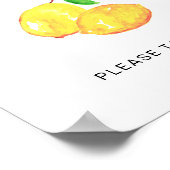 Aquarellfarben-Zitronenfavoriten Brautparty Zeiche Poster (Ecke)