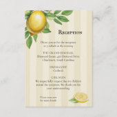 Aquarellfarben Zitronengelbe Zitrusfrüchte Rustika Begleitkarte (Vorderseite)