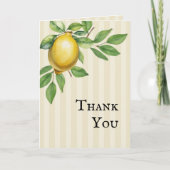 Aquarellfarben Zitronengelbe Zitrusfrüchte Rustika Dankeskarte (Vorderseite)