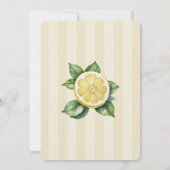 Aquarellfarben Zitronengelbe Zitrusfrüchte Rustika Einladung (Rückseite)