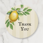 Aquarellfarben Zitronengelbe Zitrusfrüchte Rustika Geschenkanhänger (Vorderseite)