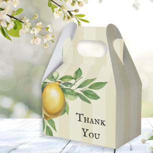 Aquarellfarben Zitronengelbe Zitrusfrüchte Rustika Geschenkschachtel