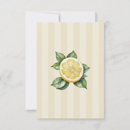 Aquarellfarben Zitronengelbe Zitrusfrüchte Rustika RSVP Karte (Rückseite)